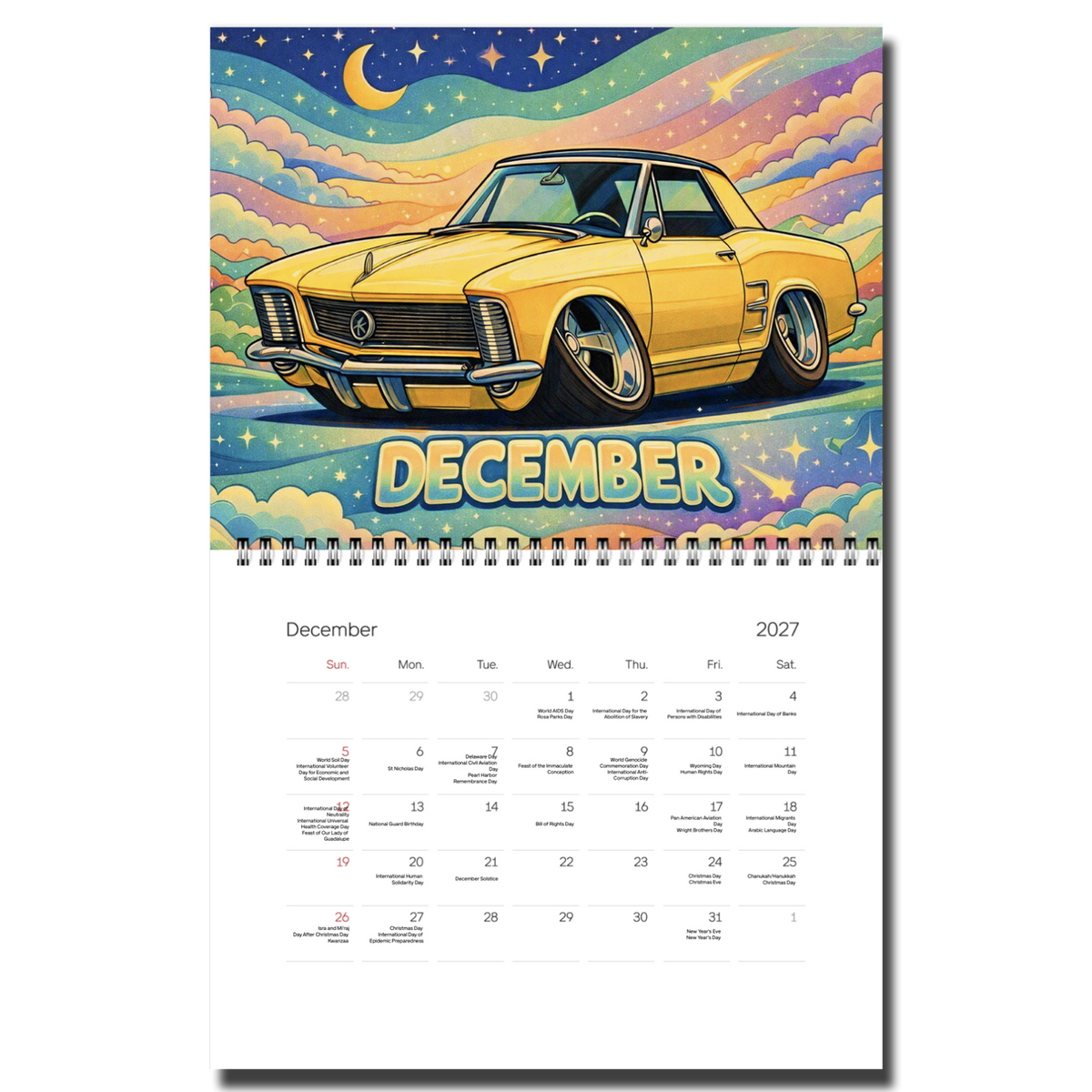 2027 Groovy 60's Calendar