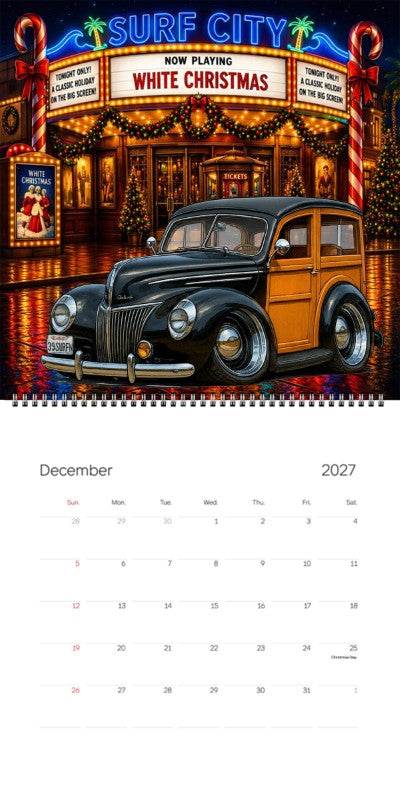 2027 Woodie Neon Calendar 39SURFN-CA