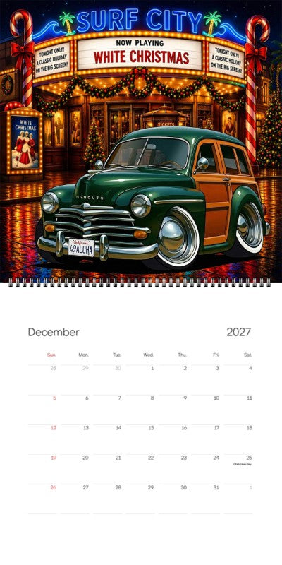 2027 Woodie Neon Calendar 49ALOHA-CA