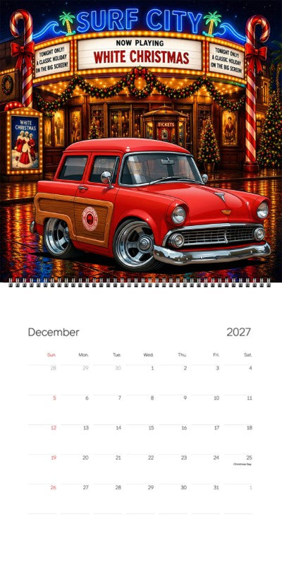 2027 Woodie Neon Calendar 7FAM111-CA