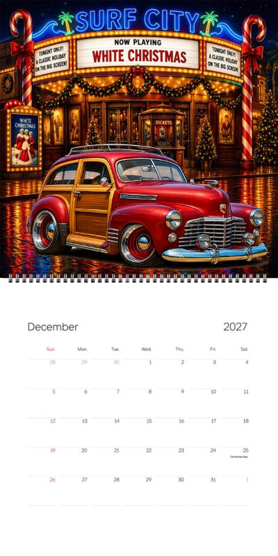 2027 Woodie Neon Calendar 7HIB186-CA