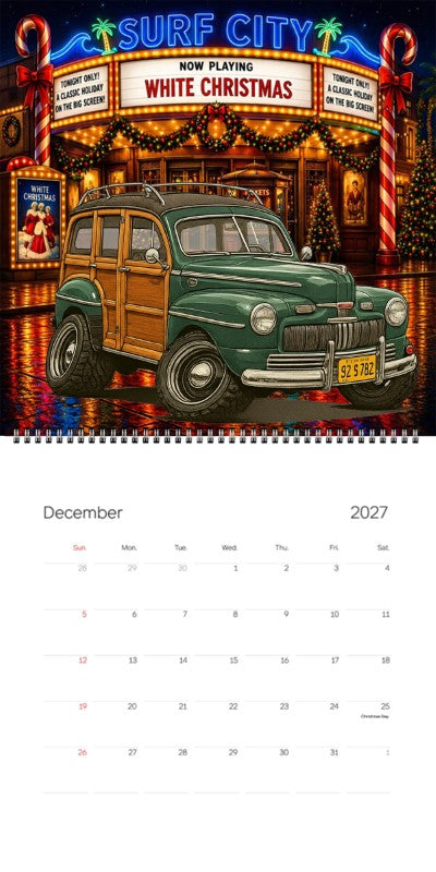 2027 Woodie Neon Calendar 92S782-CA