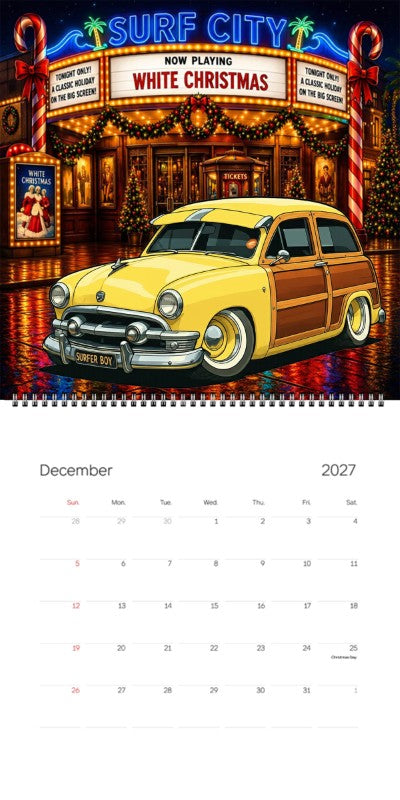 2027 Woodie Neon Calendar BEACHGY-CA