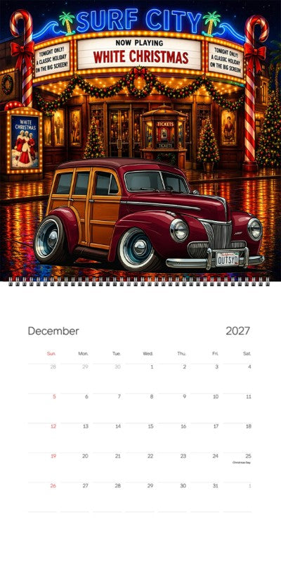 2027 Woodie Neon Calendar OUTSYD-CA