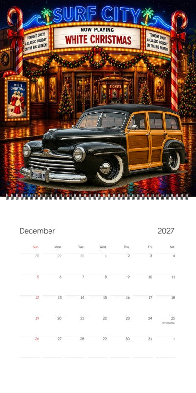 2027 Woodie Neon Calendar RUSURFN-CA