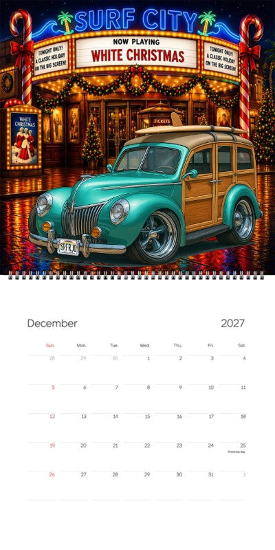 2027 Woodie Neon Calendar SRFRJO-HI