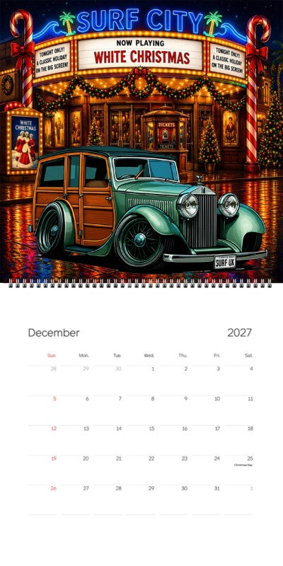 2027 Woodie Neon Calendar SURFUK-CA