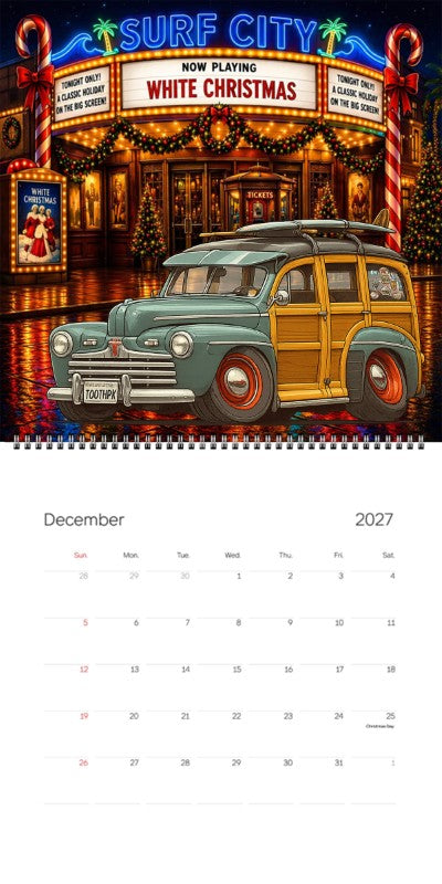 2027 Woodie Neon Calendar TOOTHPK-CA