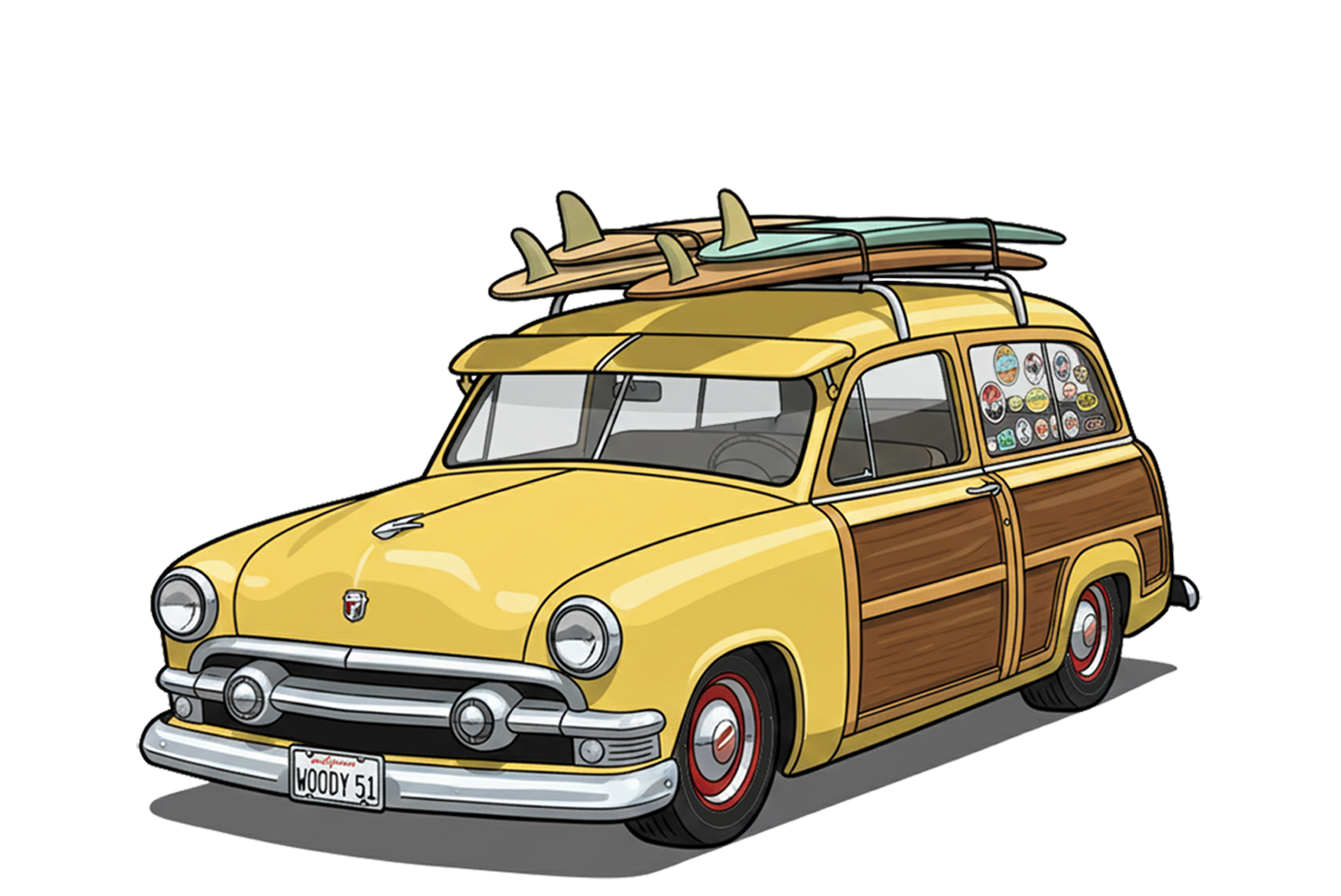 WOODY51 (CA) T-Shirt - Tropical Woodie