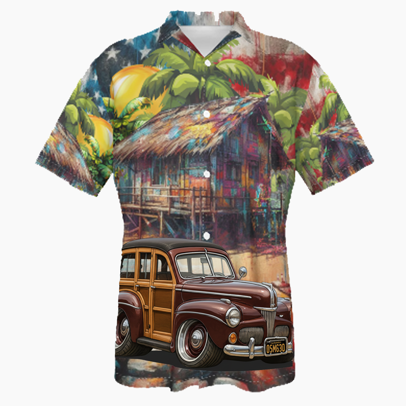 05M630 (CA) Hawaiian Shirt - Patriotic