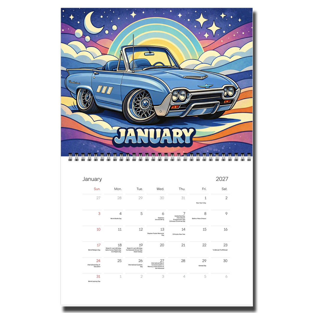 2027 Groovy 60's Calendar
