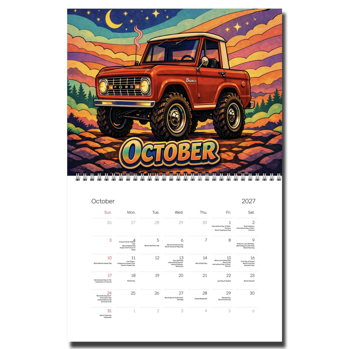 2027 Groovy 60's Calendar