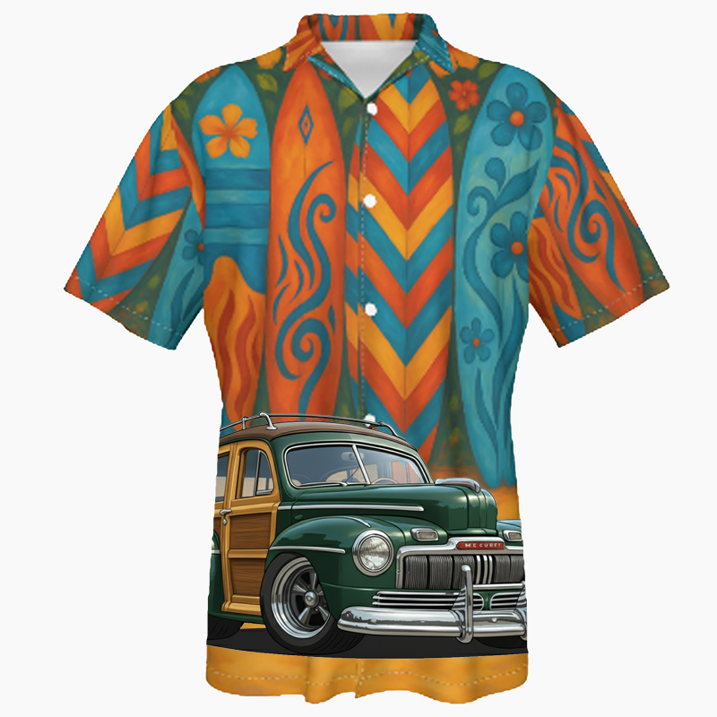 100009 (XX) Hawaiian Shirt - Surfboard