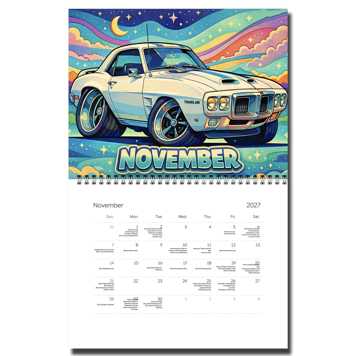 2027 Groovy 60's Calendar