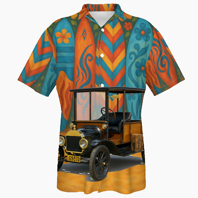 126970 (CA) Hawaiian Shirt - Surfboard
