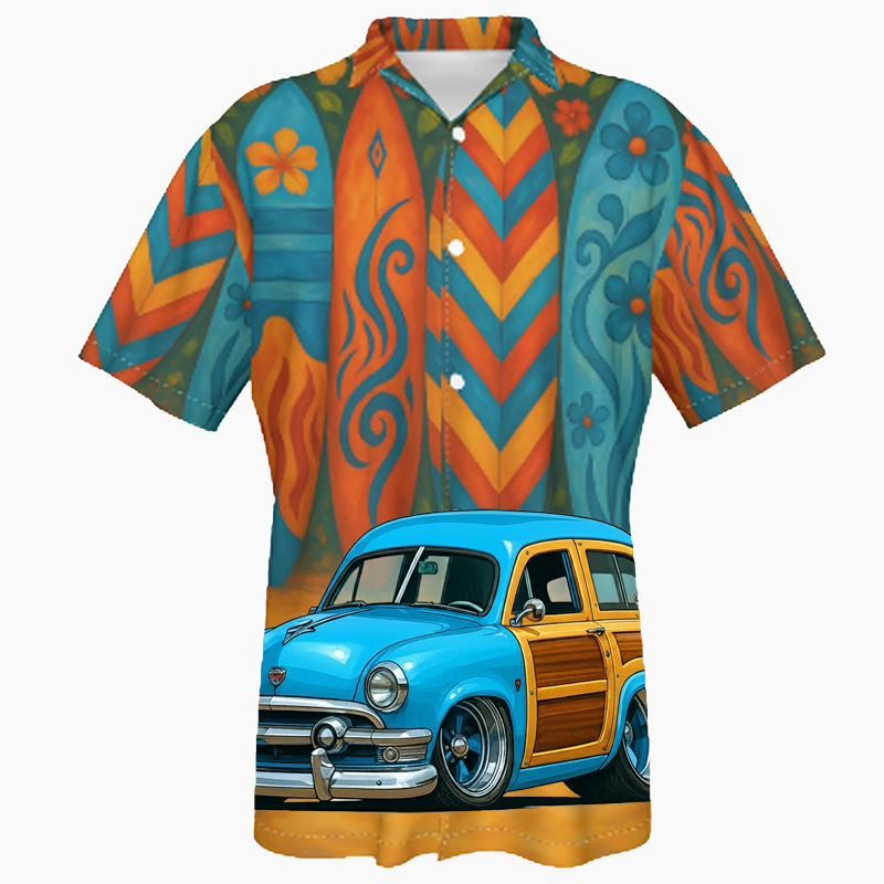 153BPQ (CA) Hawaiian Shirt - Surfboard