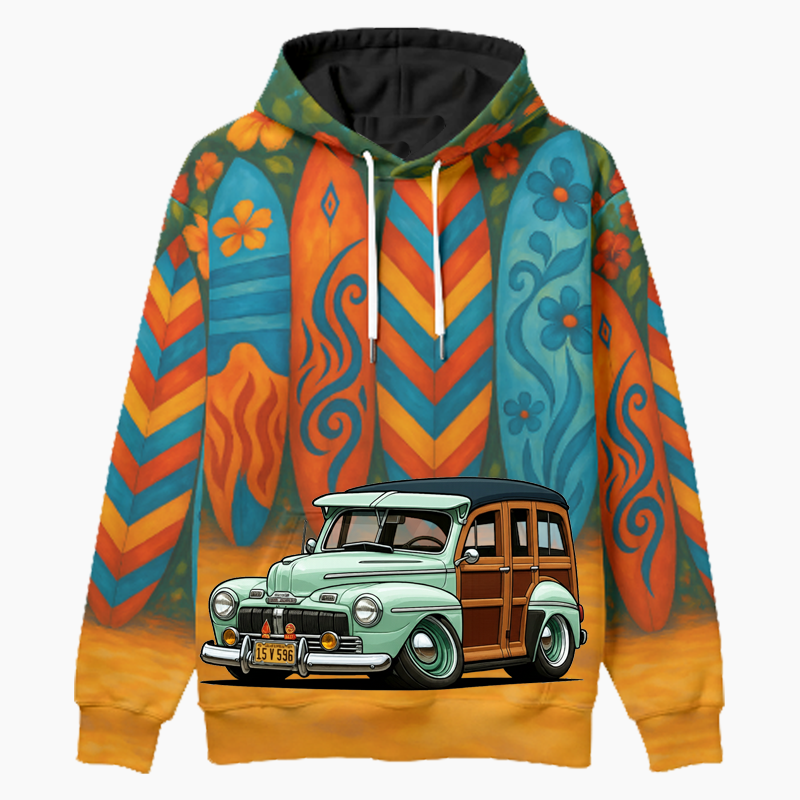 15V596 (CA) Woodie Hoodie - Surfboard