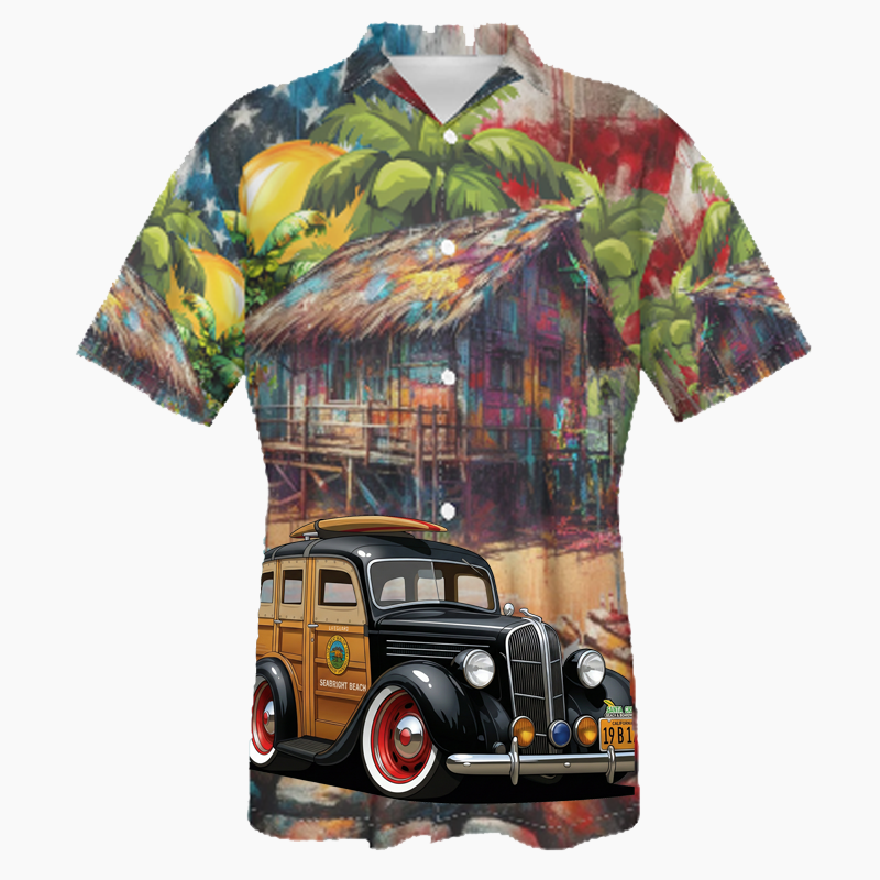 19B175 (CA) Hawaiian Shirt - Patriotic