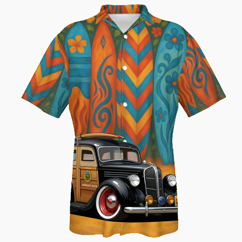 19B175 (CA) Hawaiian Shirt - Surfboard