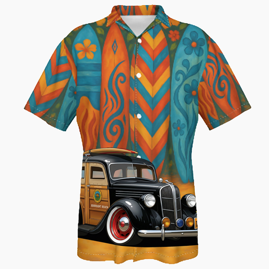 19B175 (CA) Hawaiian Shirt - Surfboard