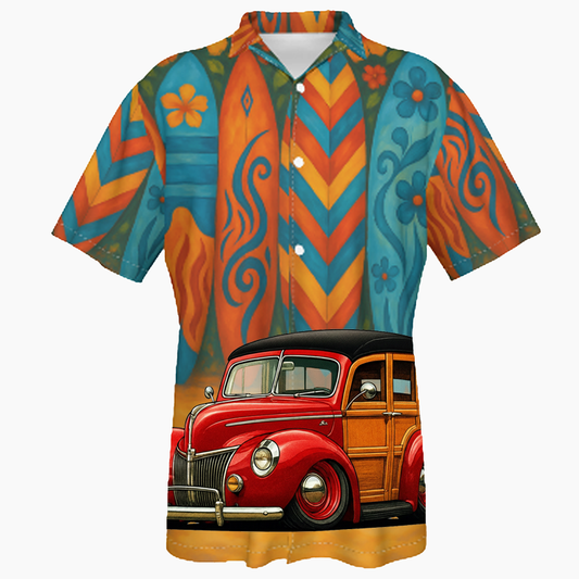 1A1757 (CA) Hawaiian Shirt - Surfboard