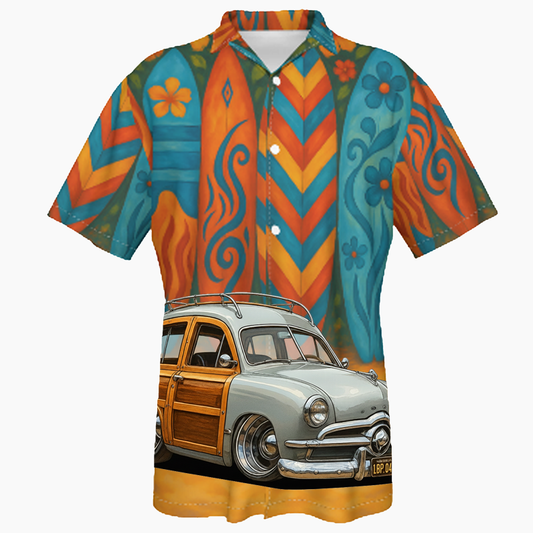 1BP043 (CA) Hawaiian Shirt - Surfboard