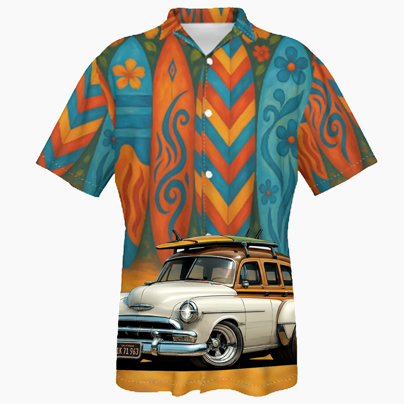 1K71963 (CA) Hawaiian Shirt - Surfboard