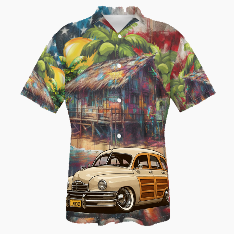 1LNM309 (CA) Hawaiian Shirt - Patriotic