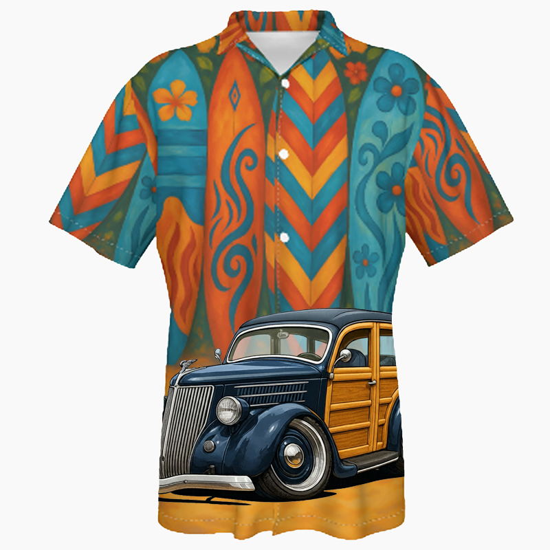1S3773 (CA) Hawaiian Shirt - Surfboard