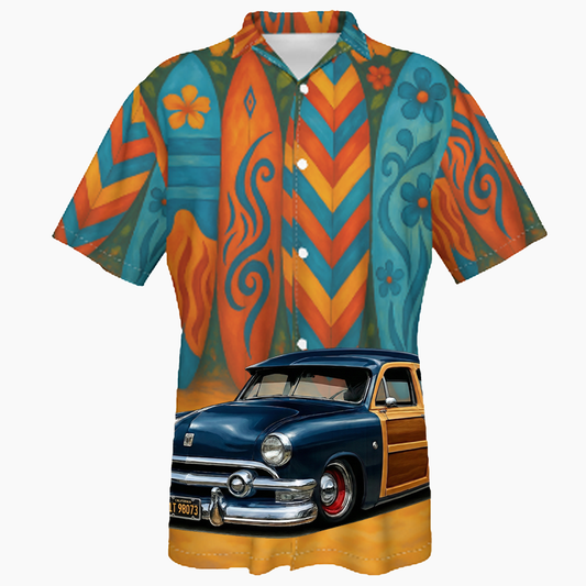1T98073 (CA) Hawaiian Shirt - Surfboard