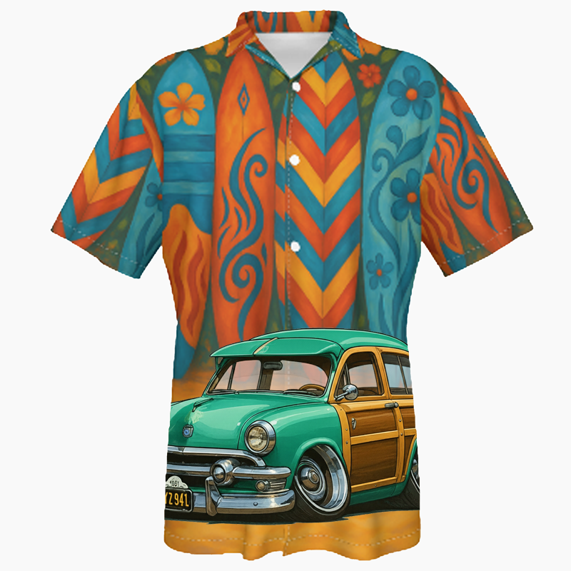 1Y2941 (CA) Hawaiian Shirt - Surfboard