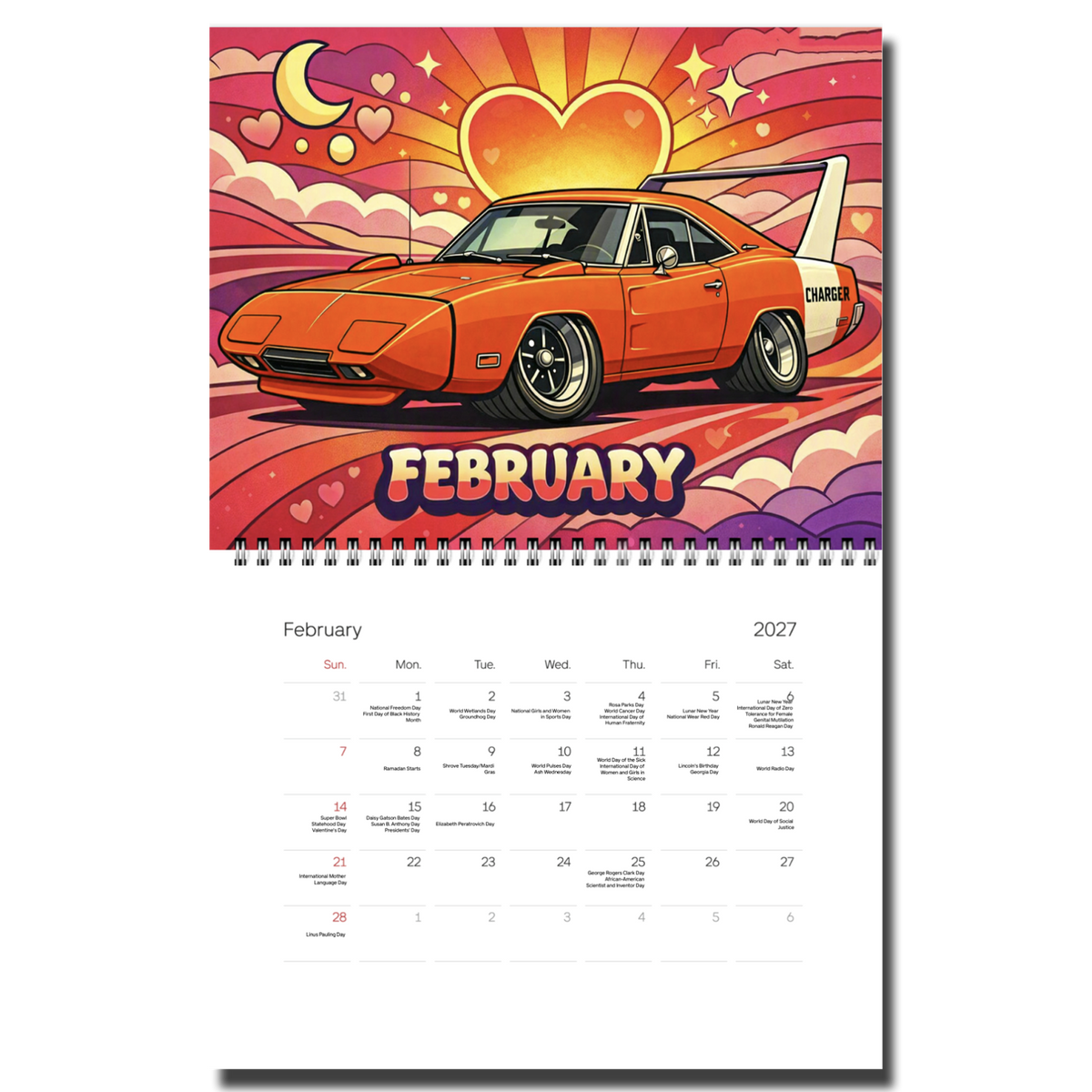 2027 Groovy 60's Calendar