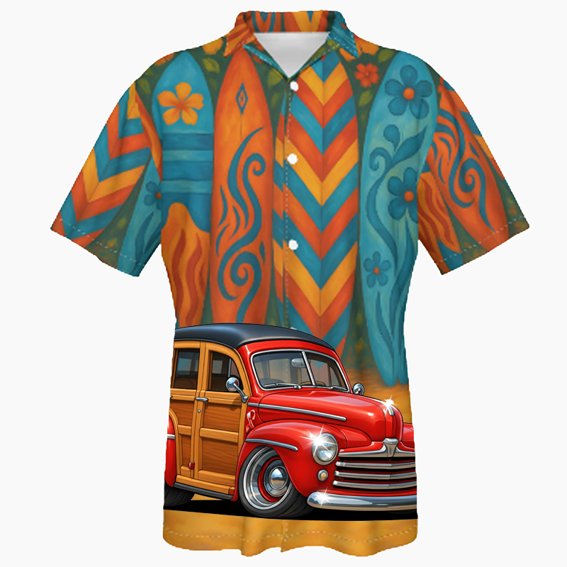 200014 (XX) Hawaiian Shirt - Surfboard