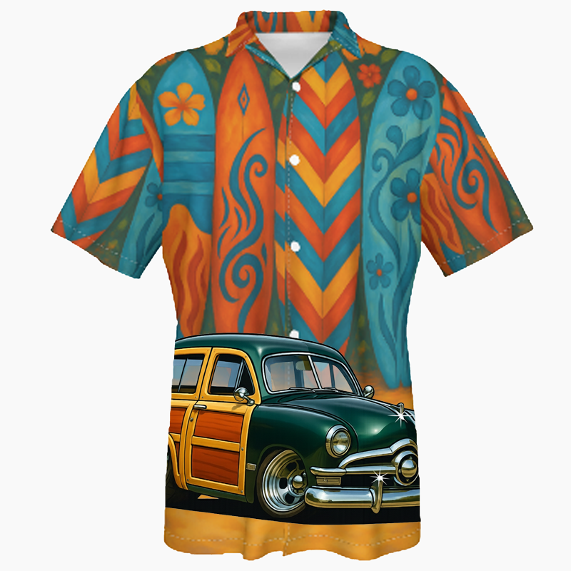 200017 (XX) Hawaiian Shirt - Surfboard