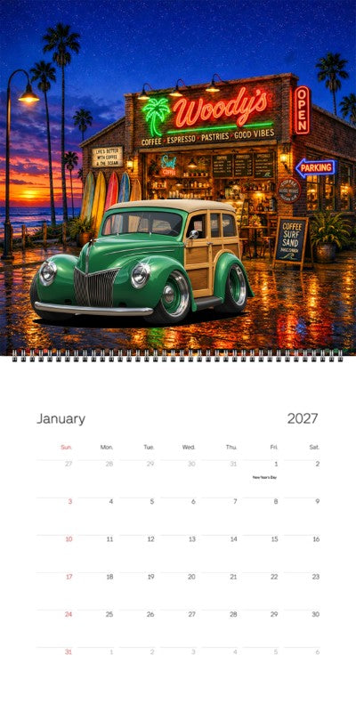 2027 Woodie Neon Calendar 100001-XX