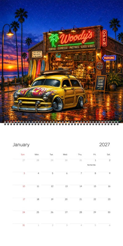 2027 Woodie Neon Calendar 100007-XX