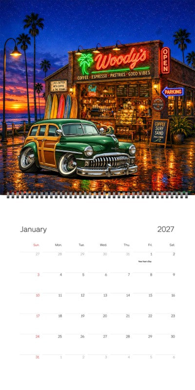 2027 Woodie Neon Calendar 100012-XX