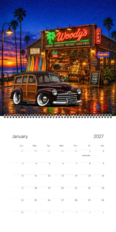 2027 Woodie Neon Calendar 121164-CA