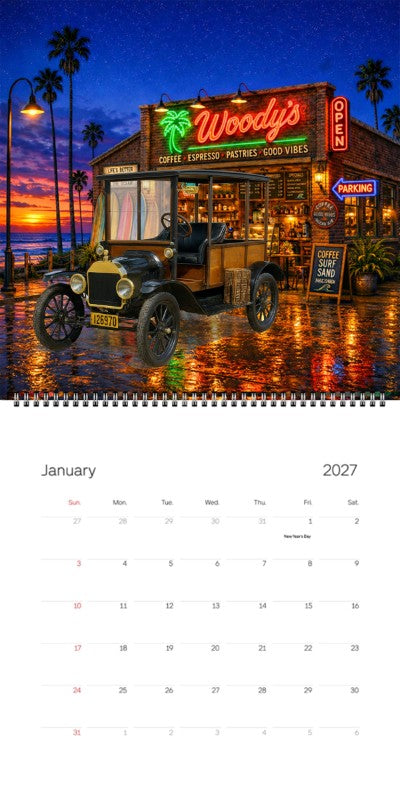 2027 Woodie Neon Calendar 126970-CA