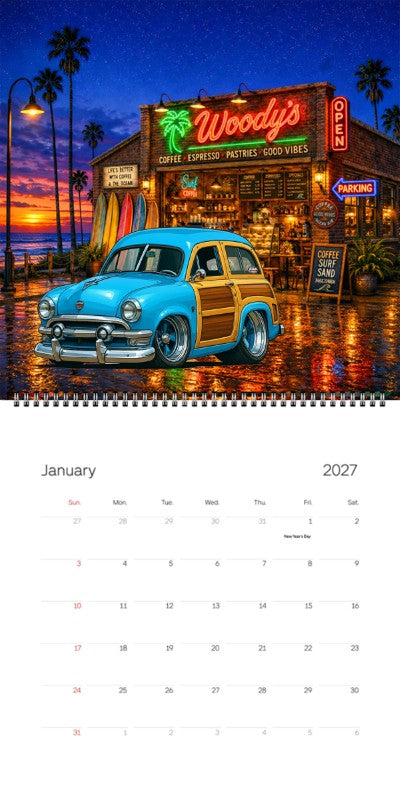 2027 Woodie Neon Calendar 153BPQ-CA