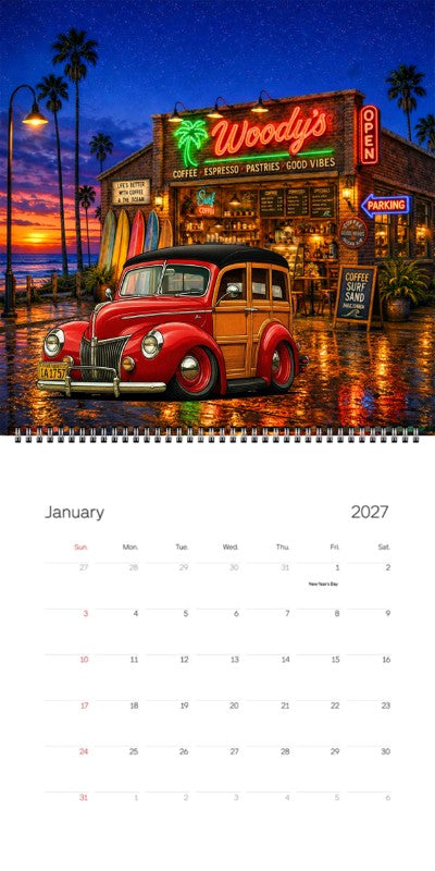 2027 Woodie Neon Calendar 1A1757-CA