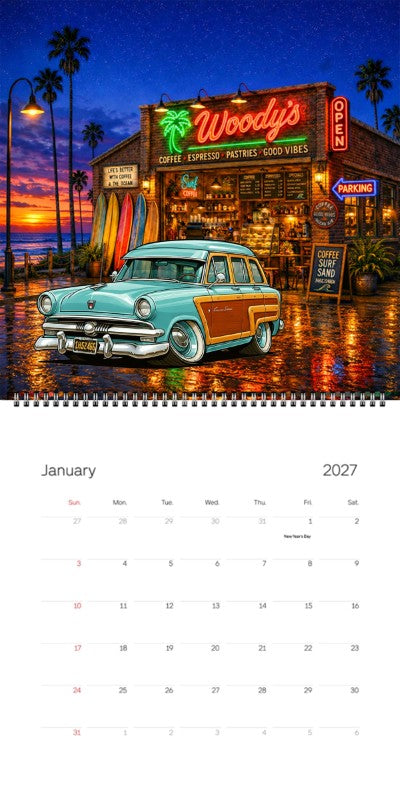 2027 Woodie Neon Calendar 1H52466-CA