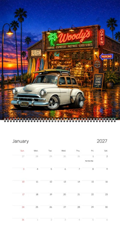 2027 Woodie Neon Calendar 1K71963-CA