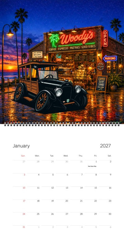 2027 Woodie Neon Calendar 200001-XX
