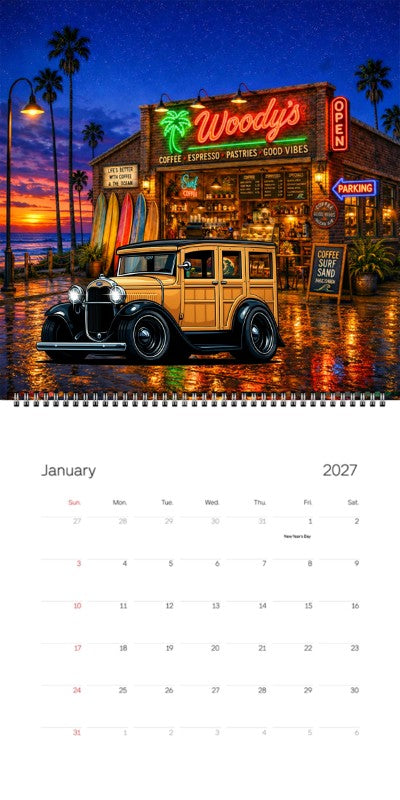 2027 Woodie Neon Calendar 200002-XX