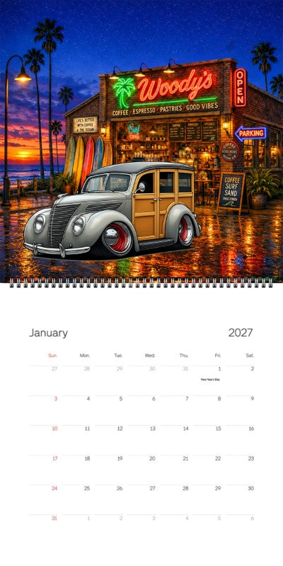 2027 Woodie Neon Calendar 200003-XX