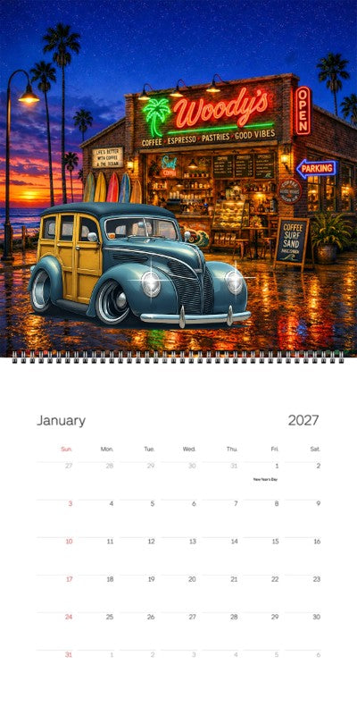 2027 Woodie Neon Calendar 200004-XX