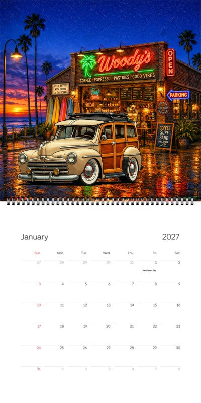 2027 Woodie Neon Calendar 200008-XX