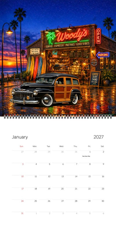 2027 Woodie Neon Calendar 200009-XX