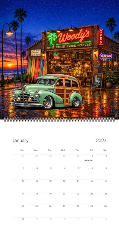 2027 Woodie Neon Calendar 200010-XX